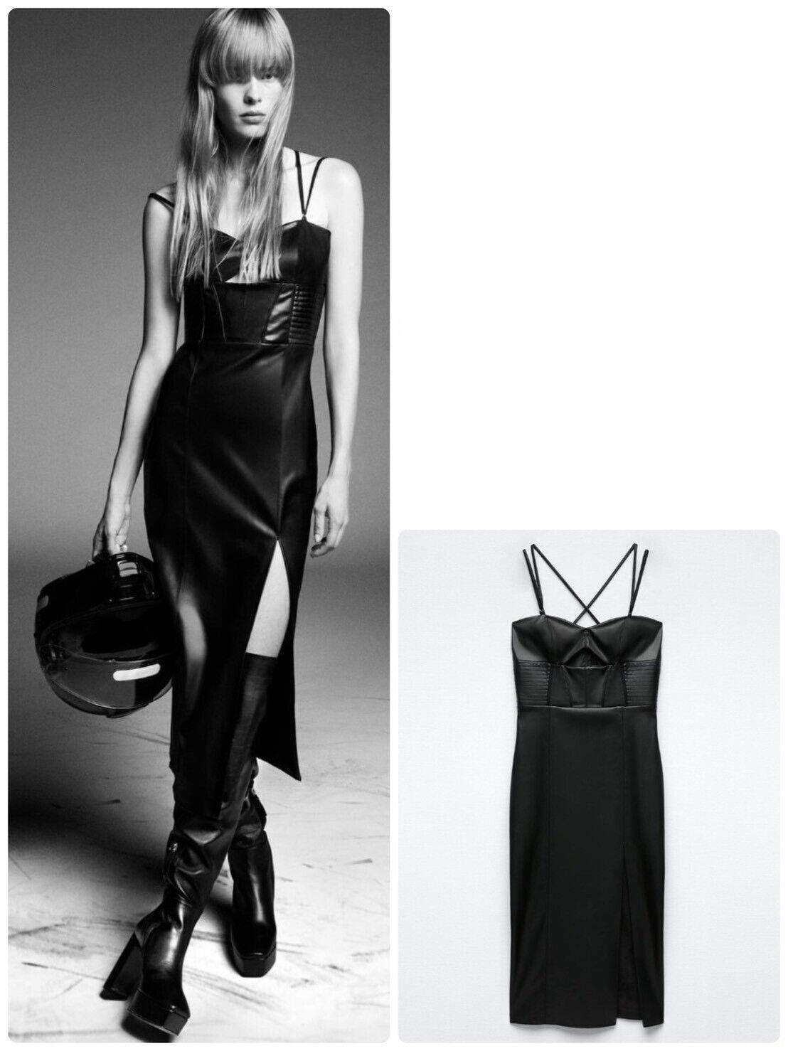 Zara Faux Leather Dress in Black — UFO No More