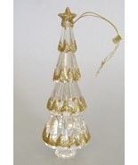 Clear Plastic Acrylic Tree Gold Glitter Star Christmas Ornament Decoration - $12.00