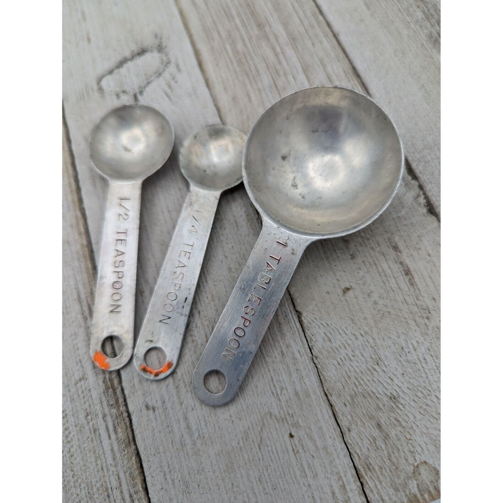 Vintage Measure Spoons : Foley Aluminum Nesting 3 Piece Set Long