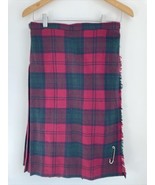 VTG Glenrannoch Kilt Scotland Red Blue Tartan Wool Skirt Pleated Plaid S... - $29.69