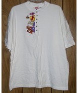Winnie The Pooh Henley Shirt Embroidered Vintage Disney Mickey Inc. Size... - $79.99