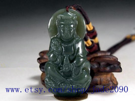 Free shipping - Good Luck Real Natural green jade jadeite carved  Kwan-Y... - $19.99