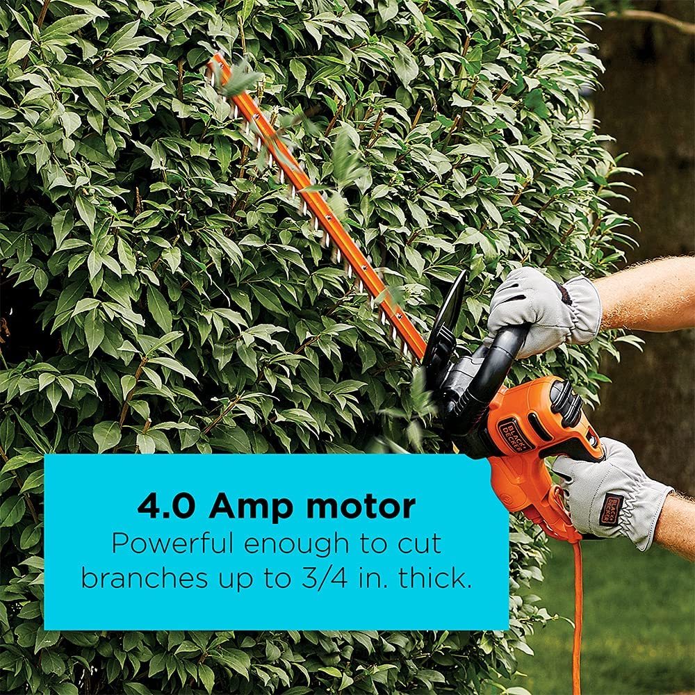 BLACK+DECKER 20V MAX Hedge Trimmer, Cordless, 18 inch Blade, Reduced  Vibration, Battery and Charger Included (LHT218C1)