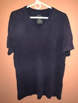 Polo Ralph Lauren Mens V Neck T Shirt Slim Fit Short Sleeve Cotton Logo Black XL - $17.99