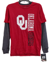 Colosseum Atlethics Youth Oklahoma Sooners Long Sleeves Raglan Shirt Red... - $14.84