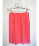 Vintage Vanity Fair Coral Nylon Half Slip S Wide Lace Satin Pillow Tab 2... - $23.99