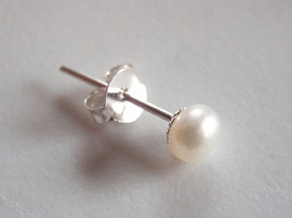 One-Half Pair Cultured Pearl Stud Earring 925 Sterling Silver Two (2) Quantity - $10.79