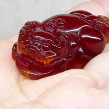 Free Shipping - good luck Natural red jade carved Pi Yao jadeite jade Amulet cha - $19.99