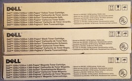 3 Genuine Dell 1235CN Toner Cartridges. Black, Magenta, Yellow - $73.27
