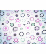  White with Pink Green and Brown Circles Cotton Sewing Fabric - $14.99