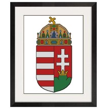 Hungarian Coat Of Arms Cross Stitch Pattern  259 - $2.75