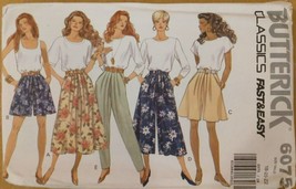 Butterick 6075 Sewing Patterns Misses Skirt, Split Skirt and Pants Size ... - $7.63