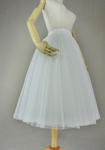 White Polka Dot Tulle Skirt White Ballerina Tulle Skirt Outfit image 4