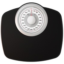 InstaTrack Large Dial Metal Analog Bathroom Scale with Silver Mat