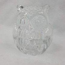 Owl Glass Tea-light Holder by Partylite Clear Glass 4&quot; tall AGFX1 - $13.00