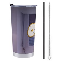 Mondxflaur Cute Funny Steel Thermal Mug Thermos with Straw for Coffee - $20.98
