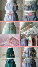 DARK GREEN Bridesmaid Full Tulle Skirt High Waisted Plus Size Tulle Maxi Skirts image 11
