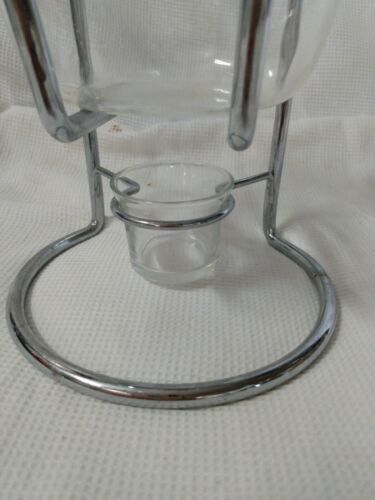 Pyrex MCM Mid Century Modern Coffee Pot 8 Cup Carafe Warmer Glass Vintage  EUC