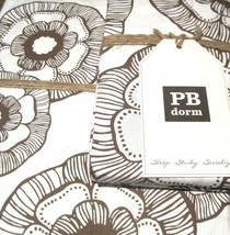 Pottery Barn Duvet Cover Twin + 1 Pillowcase Coffee PB Dorm Mini Fleur Organic - $56.41