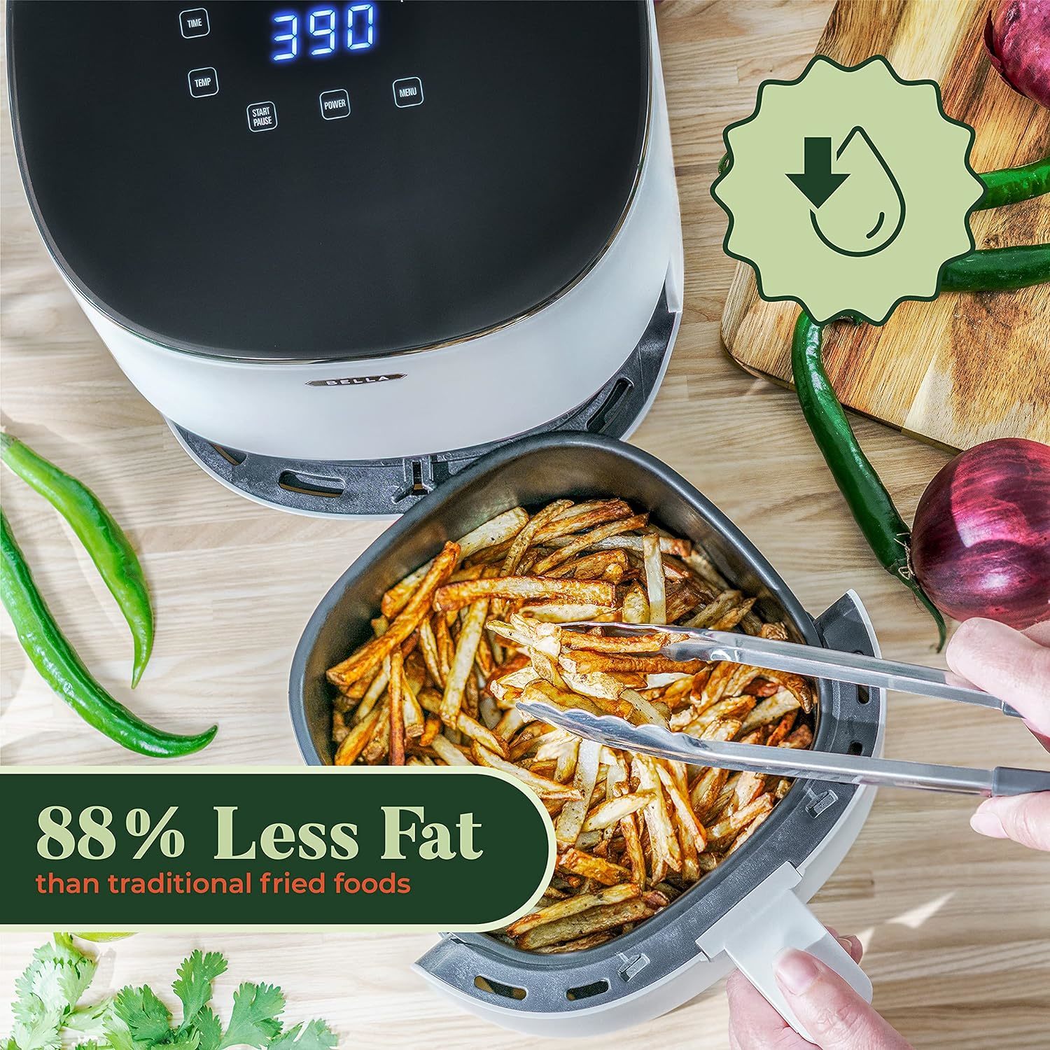 1.1Qt. Compact Electric Oil-Free Air Fryer EAF-3218 (Black)