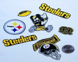 Pittsburgh Steelers Mickey Mouse, NFL Fabric Iron On Appliques, 8 Pc #3 - $7.99