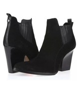 DONALD J. PLINER Vale Black Suede Pull On Western Ankle Boots Bootie Poi... - $159.52