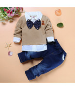 Baby Boys Clothing Autumn Winter Long Sleeve + Jeans Costume For Boys Set - $12.98