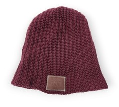 Love Your Melon Slouchy Beanie One Size Burgundy Red Knit Logo Cap Hat Winter - $14.80