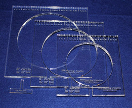 3 Piece Inside Circle Set w/Rulers  ~3/8" Thick -  Long Arm- For 1/4" Foot - $53.87