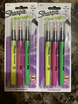 Lot of 2 Sharpie Clear View Stick Highlighters Non Smear 3 colored pack - $13.85