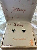 Disney's Minnie Mouse Green Emerald Silver Platted May Birthstone Stud Earrings - $19.95