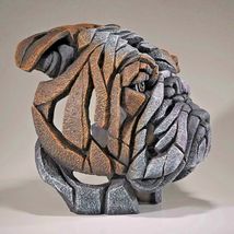 British Bulldog Bust by Edge Sculpture 12.5" High Collectible Stone Resin Brown image 8