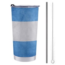 Mondxflaur USA Flag Retro Steel Thermal Mug Thermos with Straw for Coffee - $20.98