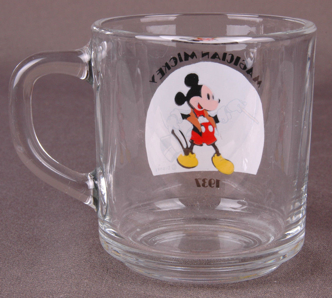 Vntg Walt Disney Co Goofy Anchor Hocking Clear Glass Coffee Mug