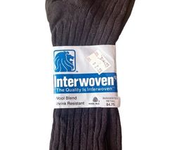Vintage New Socks Interwoven Brown Wool Blend Over Calf 2965 Made USA Sz 10-13 image 3