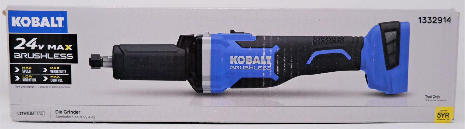 Primary image for KOBALT KDG 124B-03 BRUSHLESS DIE GRINDER 1/4" COLLET 25,000 RPM, BARE - NEW!