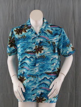 Vintage Hawaiian Aloha Shirt - Ocean Pattern with Neon Palm Trees - Men&#39;... - $49.00