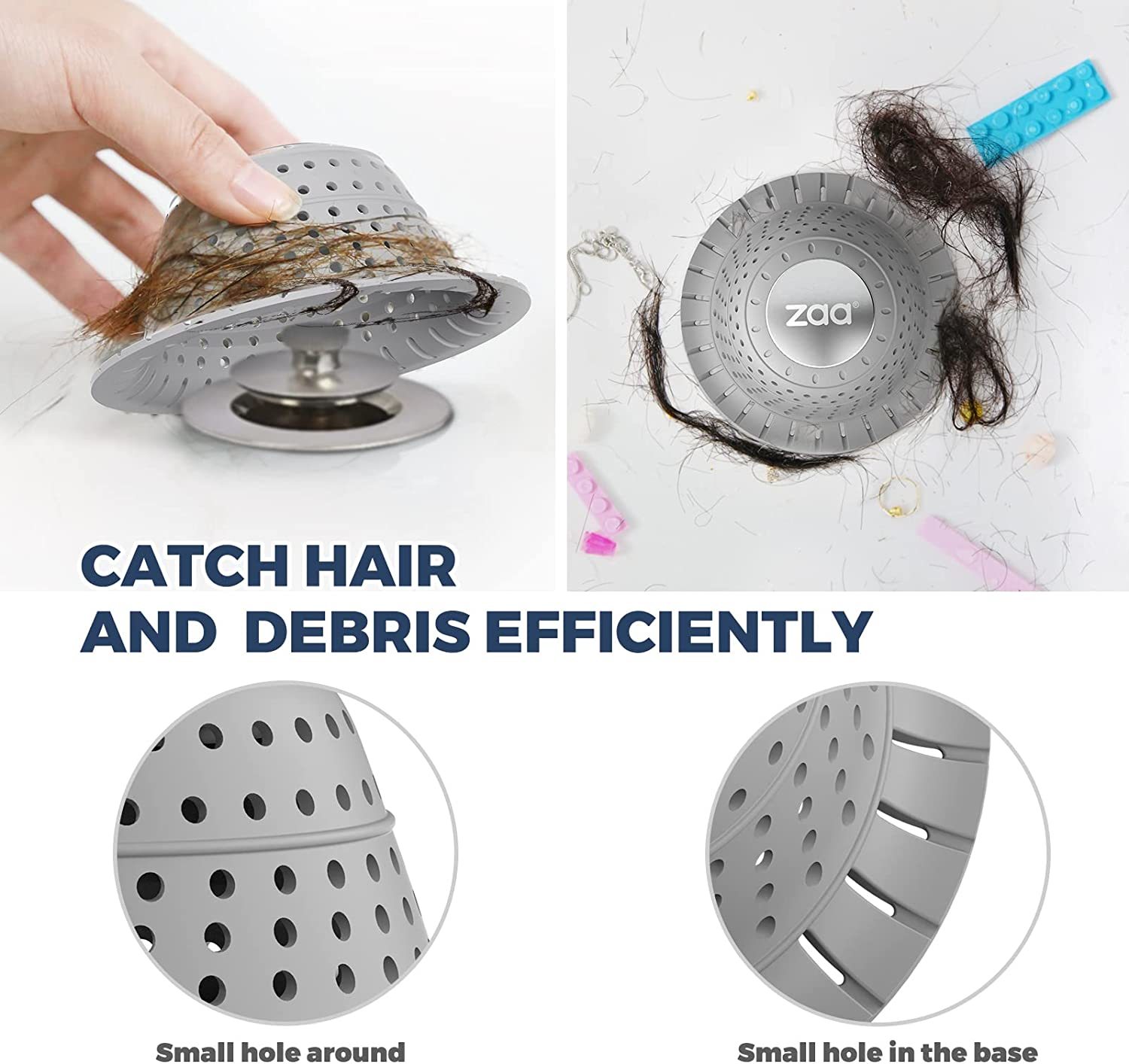 LEKEYE Drain Hair Catcher/Bathtub Drain Cover/Drain Protector for Pop-Up &  Regular Drains(Patented Product)
