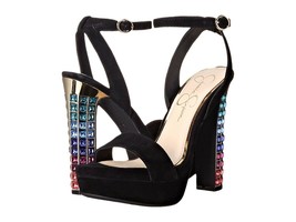 Women&#39;s Jessica Simpson Banda Sandals, Multiple Sizes Black Suede JS-BANDA  - $99.95