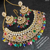 Indian Bollywood Fashion Gold Plated Kundan Pearl Wedding Bridal Choker ... - $23.55
