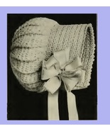 Infant&#39;s Crocheted Hood 5. Vintage Crochet Pattern for Baby Bonnet. PDF ... - $2.50