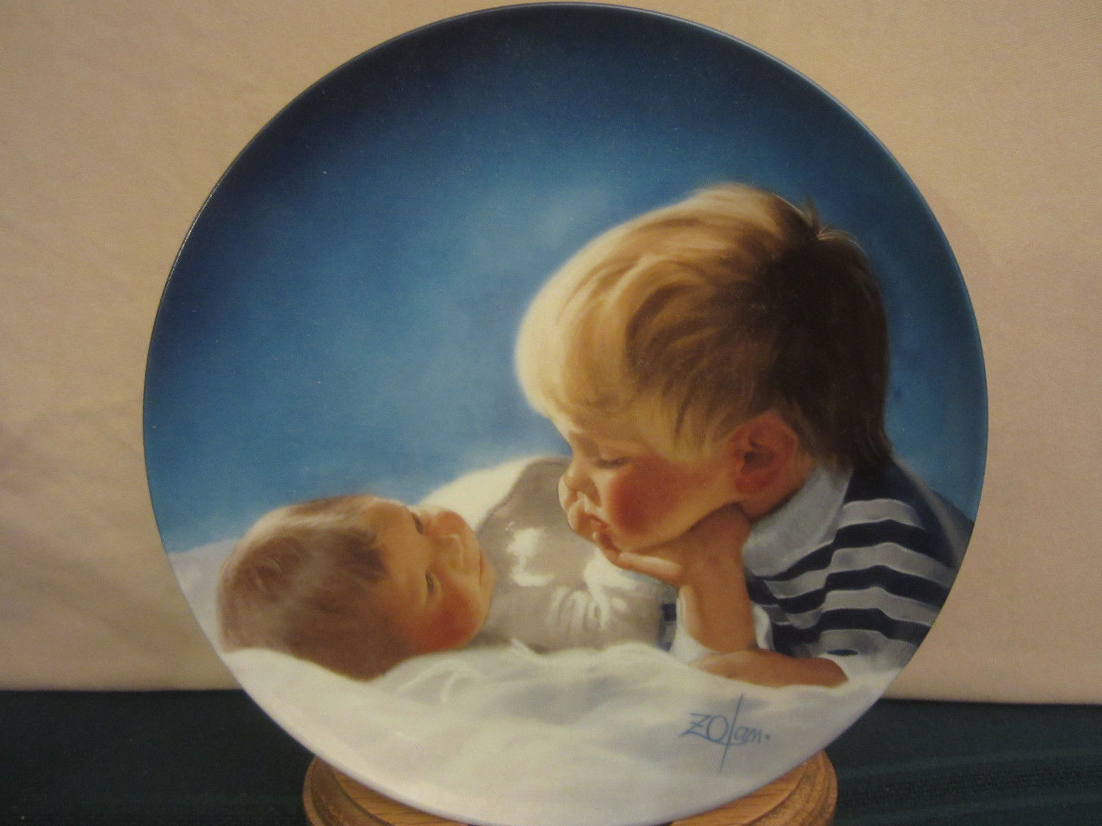 Primary image for BROTHERLY LOVE collector plate DONALD ZOLAN Special Moments #1 CHILDREN brother