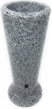 Memorial Cemetery Slim Flower Vase,, Light Grey Granite With Drainage Hole - $67.93