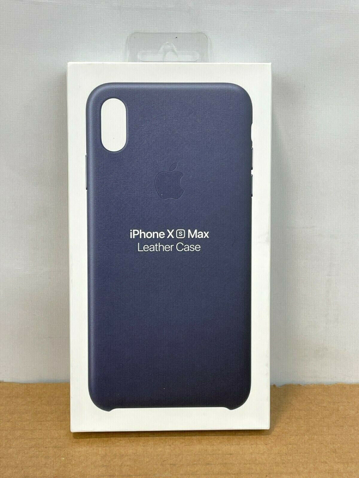 BRAND NEW Apple iPhone Xs Max Midnight Blue Leather Case MRWU2ZM/A ❤️✅❤️️ - $17.75