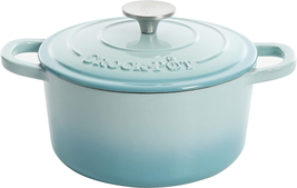 Crock Pot Artisan 2-Tone Cast Iron Round 2.8L Dutch Oven (Teal)