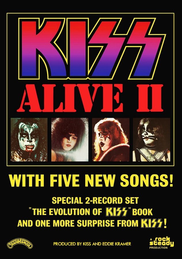 KISS Band ALIVE II Promo Ad 20 x 30 Reproduction Poster - Rock Music ...