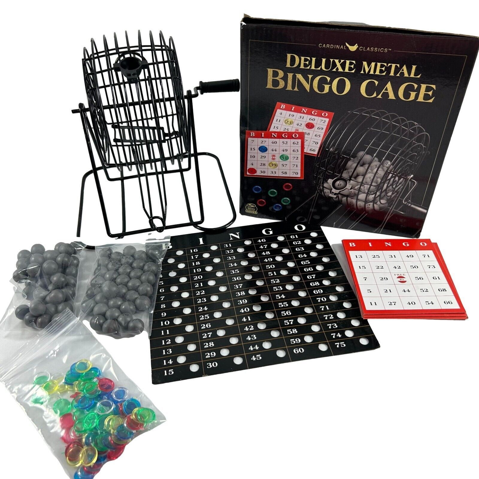 Deluxe Metal Bingo Cage Spin Masters Family Game Random Ball Selector