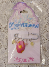 Cute Easter Brooch or Pink Easter Egg Charm with Beads Free Shipping - $10.39
