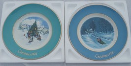 AVON 1976 1978 CHRISTMAS COLLECTOR PLATE TRIMMING THE TREE &amp; BRING HOME ... - $63.98