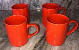 Royal Norfolk Orange Stoneware Coffee Mugs Cups-Set Of 4-SHIP 24 HOURS Brand New - $59.28